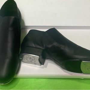 Womens Borlette Capezio Tele Tone Tap Black Leather Sz 9M Riff Slip-on Tap Shoes